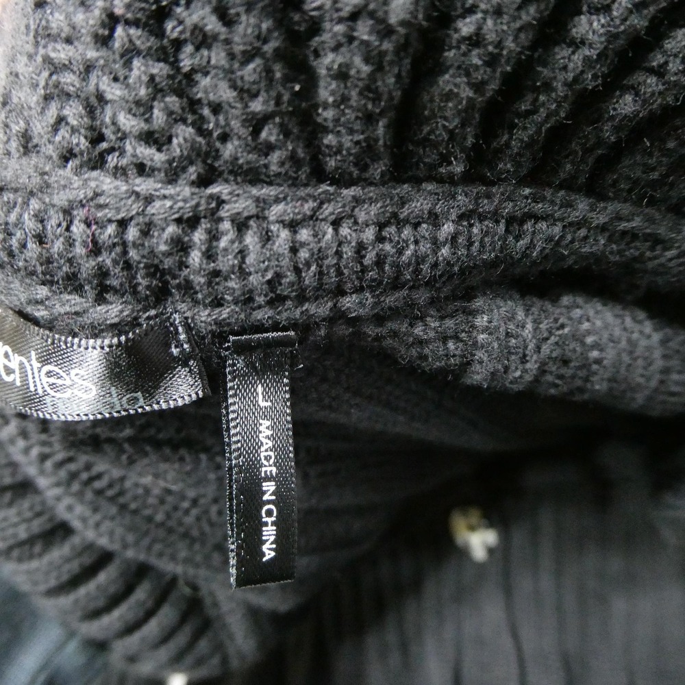 Daisy Fuentes Sweater Womens Medium Black Long Cardigan Shawl Collar Pockets - Picture 4 of 8